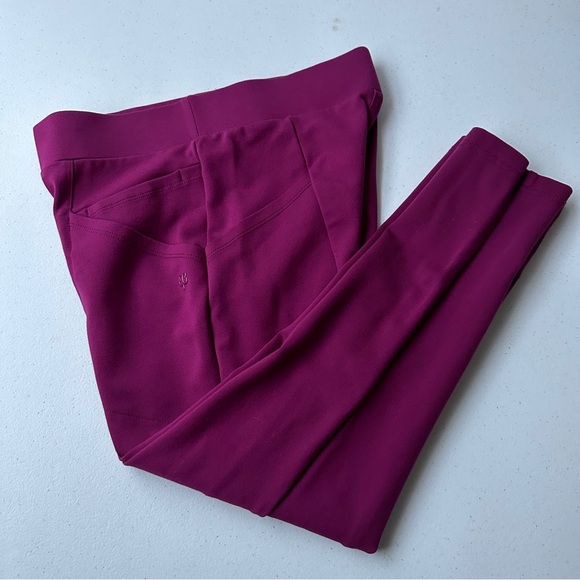 Betabrand Womens Skinny Leg Journey Pant Leggings Pockets Size S PETITE Burgundy - Picture 3 of 12